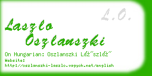 laszlo oszlanszki business card